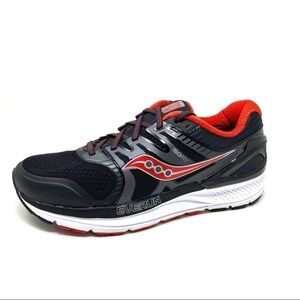 Saucony Men’s Redeemer ISO 2 grey black red athletic running shoes